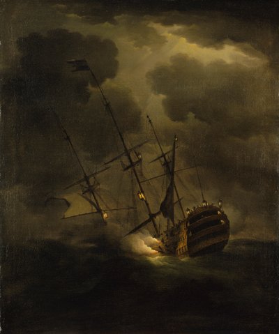 Pérdida del HMS "Victory", 4 de octubre de 1744 de Peter Monamy