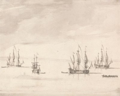 Hombres de guerra frente a Sheerness de Peter Monamy