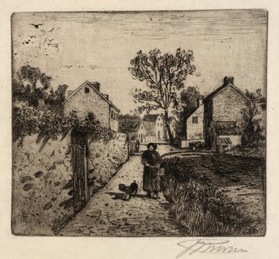 Una escena de pueblo de Peter Moran