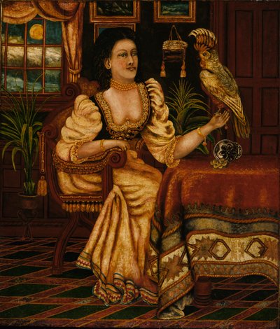 Mujer con cacatúa de Peter Oliver Foss