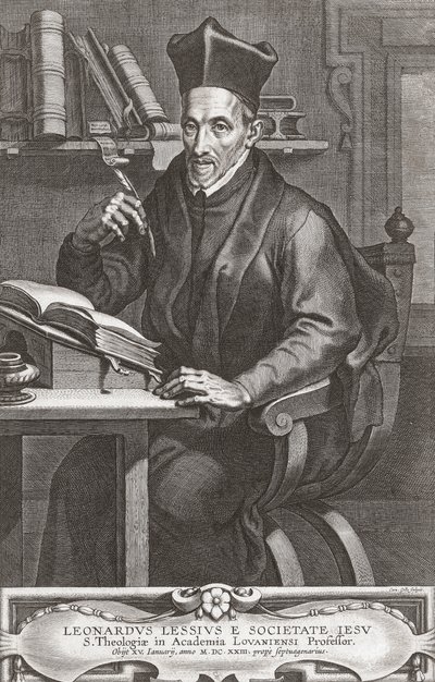 Leonardus Lessius. Retrato. de Peter Paul (after) Rubens
