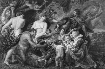 Paz y guerra (grabado) de Peter Paul (after) Rubens