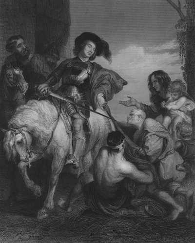 San Martín Dividiendo Su Capa de Peter Paul (after) Rubens
