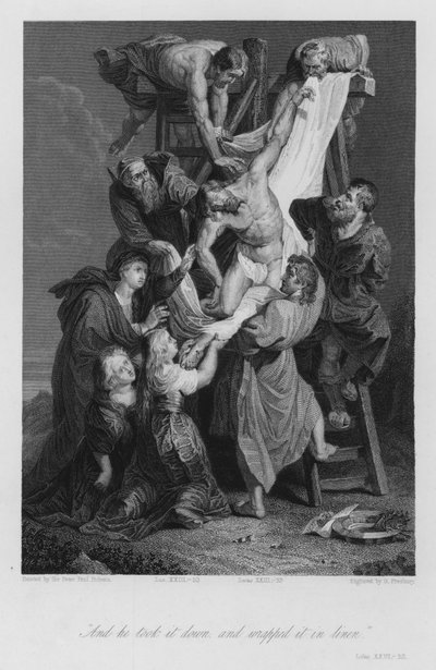 El Descendimiento de la Cruz, Lucas XXIII, 53 de Peter Paul (after) Rubens