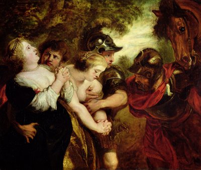 La violación de las Sabinas de Peter Paul (after) Rubens