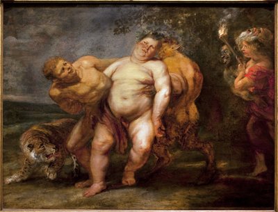 Sileno borracho. Pintura del entorno de Pierre Paul Rubens (1577-1640). Museo de Bellas Artes de Angers de Peter Paul (circle of) Rubens