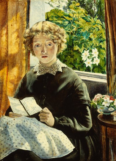 Una carta de casa (óleo sobre tabla) de Peter Paul Marshall
