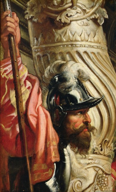 Un guardia, fragmento de "La Santísima Trinidad adorada por la familia Gonzaga" de Peter Paul Rubens