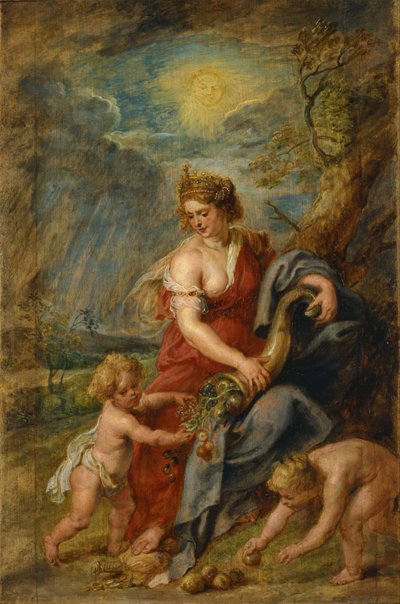 Pintura ""Abundancia"" de Pieter Paul Rubens (1577-1640) alrededor de 1630 Museo Nacional de Arte Occidental, Tokio Japón de Peter Paul Rubens