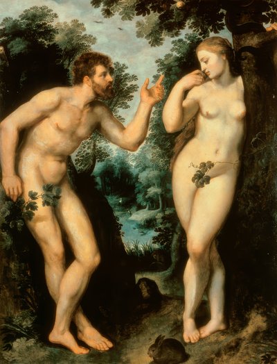 Adán y Eva bajo el árbol del conocimiento de Peter Paul Rubens