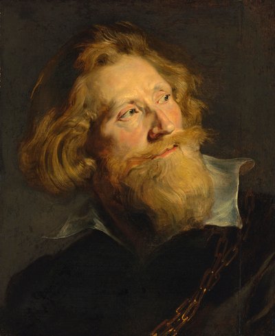 Retrato de un hombre con barba con un collar blanco y cadenas de oro de Peter Paul Rubens