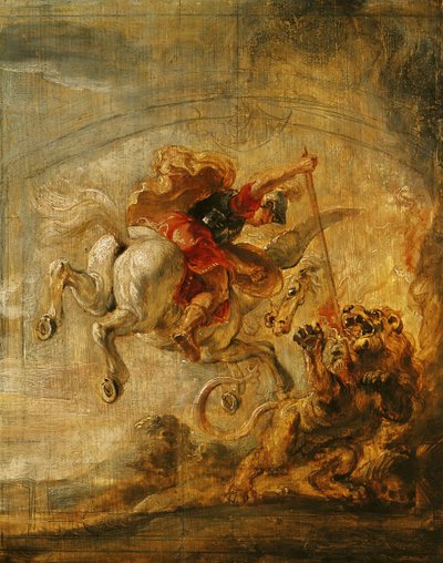Belerofonte montando a Pegaso luchando contra la Quimera, 1635 de Peter Paul Rubens