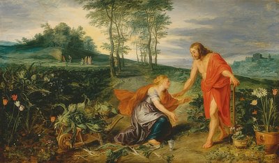 Cristo aparece a María Magdalena en la mañana de Pascua (Noli me tangere). Alrededor de 1626 de Peter Paul Rubens