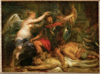 Coronación del vencedor, c.1630 (pintura sobre madera de roble) de Peter Paul Rubens
