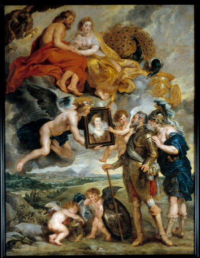 Ciclo de los Médicis: el rey de Francia Enrique IV recibe el retrato de María de Médicis de Peter Paul Rubens