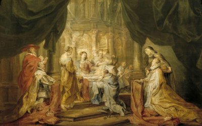 San Ildefonso recibe la casulla de Peter Paul Rubens