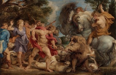 La caza del jabalí de Calidón. Alrededor de 1611-12 de Peter Paul Rubens