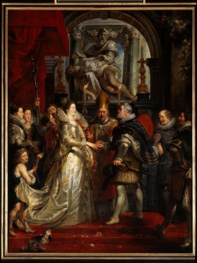 El matrimonio por poderes de la princesa María de Médici con el rey Enrique IV de Peter Paul Rubens