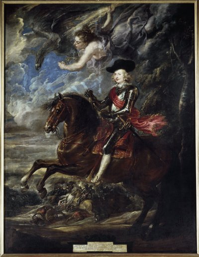Retrato ecuestre del Cardenal Infante Fernando de Austria en la Batalla de Nordlingen, circa 1636 de Peter Paul Rubens