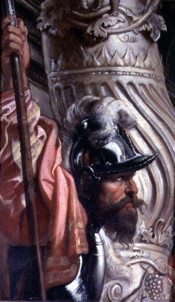 Alabardero, fragmento de La familia Gonzaga en adoración de la Trinidad (detalle) de Peter Paul Rubens