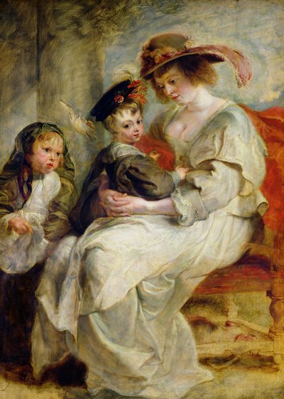 Helene Fourment (1614-73) con dos de sus hijos, Claire-Jeanne y François, c.1636-37 de Peter Paul Rubens