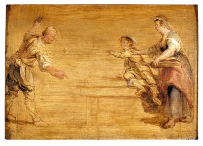 Criada, carnicero y muchacho alrededor de una mesa (óleo sobre lienzo) de Peter Paul Rubens