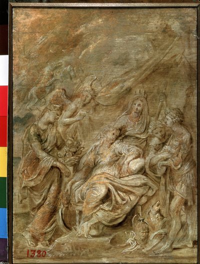 Nacimiento del Delfín Luis XIII (1601-1643) (Nacimiento del Delfín Luis XIII). Pintura de Peter Paul (Pierre-Paul) Rubens (o Peter Paul o Petrus Paulus) (1577-1640). Óleo sobre tabla, 33,6 x 24 cm de Peter Paul Rubens