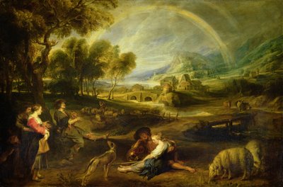 Paisaje con un arco iris de Peter Paul Rubens