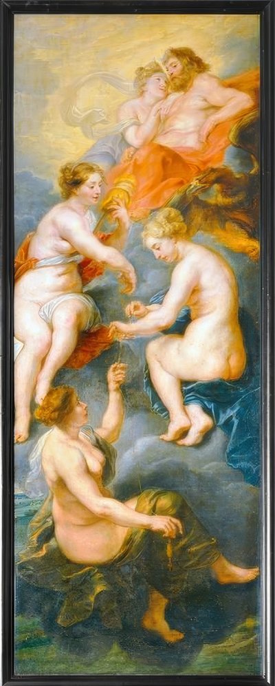 Las Parcas hilando el destino de la reina María de Médicis de Peter Paul Rubens