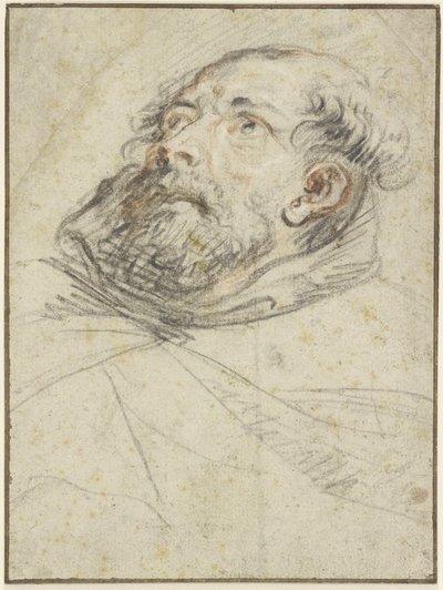 Monje mirando hacia arriba (Exemplum doloris) de Peter Paul Rubens