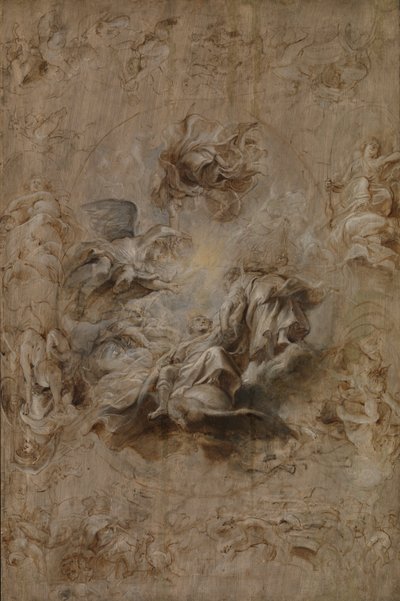 Boceto múltiple para el techo de la Casa de Banquetes de Peter Paul Rubens