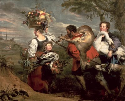 Campesinos yendo al mercado de Peter Paul Rubens