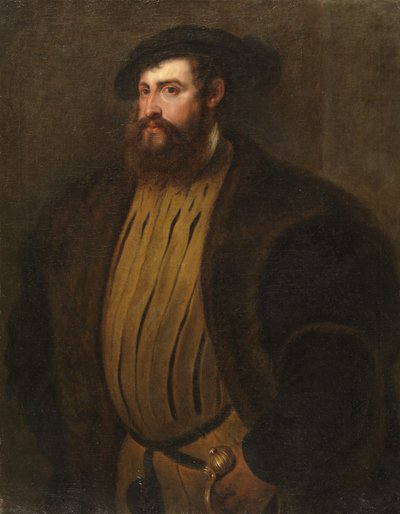 Retrato de Hernán Cortés (?) (después de Tiziano) de Peter Paul Rubens
