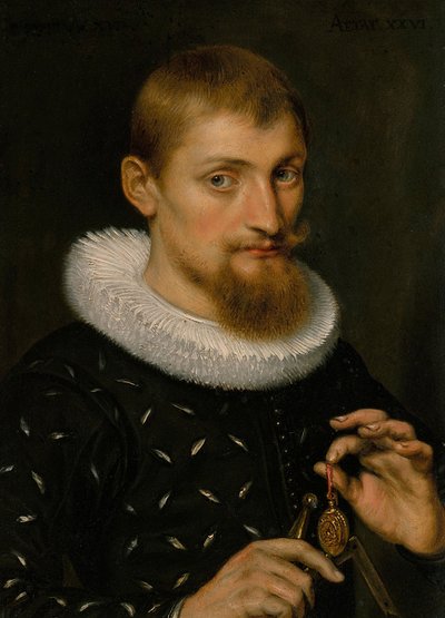 Retrato de un hombre, posiblemente un arquitecto o geógrafo de Peter Paul Rubens