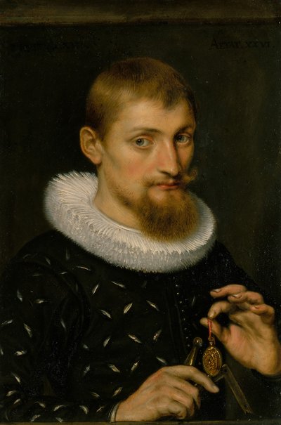 Retrato de un hombre, posiblemente un arquitecto o geógrafo de Peter Paul Rubens