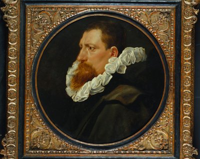 Retrato de un caballero, pequeño busto, con una gorguera blanca y capa gris de Peter Paul Rubens