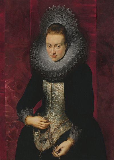 Retrato de una joven con un rosario de Peter Paul Rubens