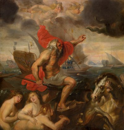 Quos Ego - Neptuno calma la tempestad (aceite) de Peter Paul Rubens