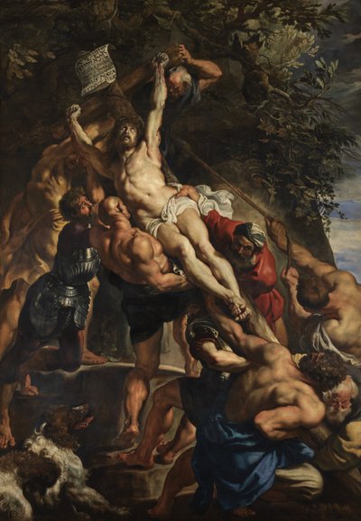 Levantamiento de la Cruz, panel central, c.1610-11 (óleo sobre tabla) de Peter Paul Rubens