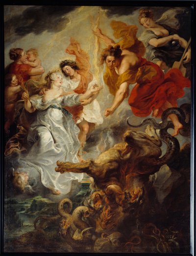 Reconciliación de la Reina María de Médicis (1573-1642) y su hijo Luis XIII después de la muerte de Concini, 15 de diciembre de Peter Paul Rubens