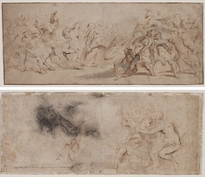 Reconciliation of the Romans and the Sabines (recto) Venus Disarming Mars, Drapery Study (verso) de Peter Paul Rubens