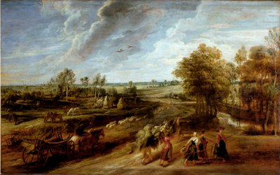 Regreso de los campesinos después de la jornada laboral en los campos de Peter Paul Rubens