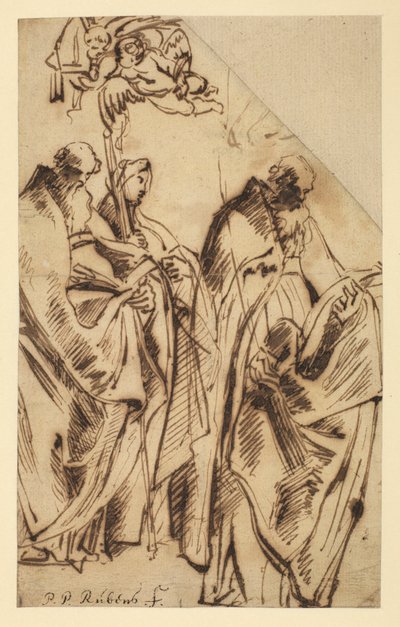 San Amandus y Santa Walpurga, c.1610 de Peter Paul Rubens