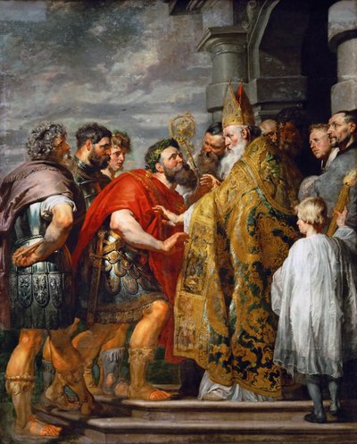 San Ambrosio y el Emperador Teodosio I de Peter Paul Rubens