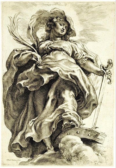 Santa Catalina de Alejandría en las nubes de Peter Paul Rubens