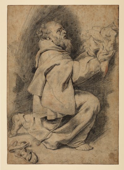 San Francisco arrodillado, recibiendo al Niño Jesús, c.1617 de Peter Paul Rubens