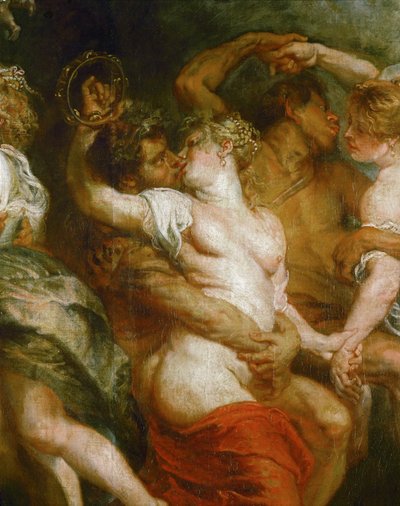 Sátiro abrazando a una bacante (óleo sobre lienzo) de Peter Paul Rubens