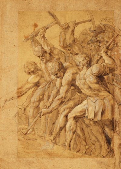 Soldados destruyendo un puente de Peter Paul Rubens