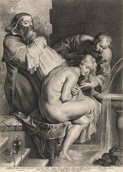 Suzanne y los viejos (grabado) de Peter Paul Rubens