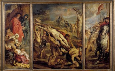 La erección del tríptico de la cruz de Peter Paul Rubens